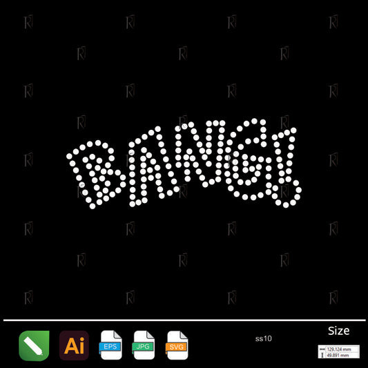 BANG! Text Rhinestone – Premium Rhinestone Design by Rhinestone1