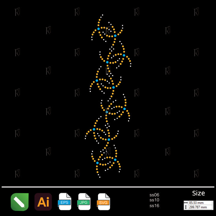 Spiral Twist Border Rhinestone – Premium Rhinestone Design by Rhinestone1