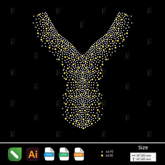 Elegant Draped Collar Rhinestone – Premium Rhinestone Design by Rhinestone1