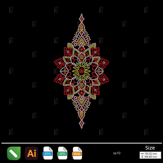 Golden Lotus Flame Rhinestone – Premium Rhinestone Design by Rhinestone1