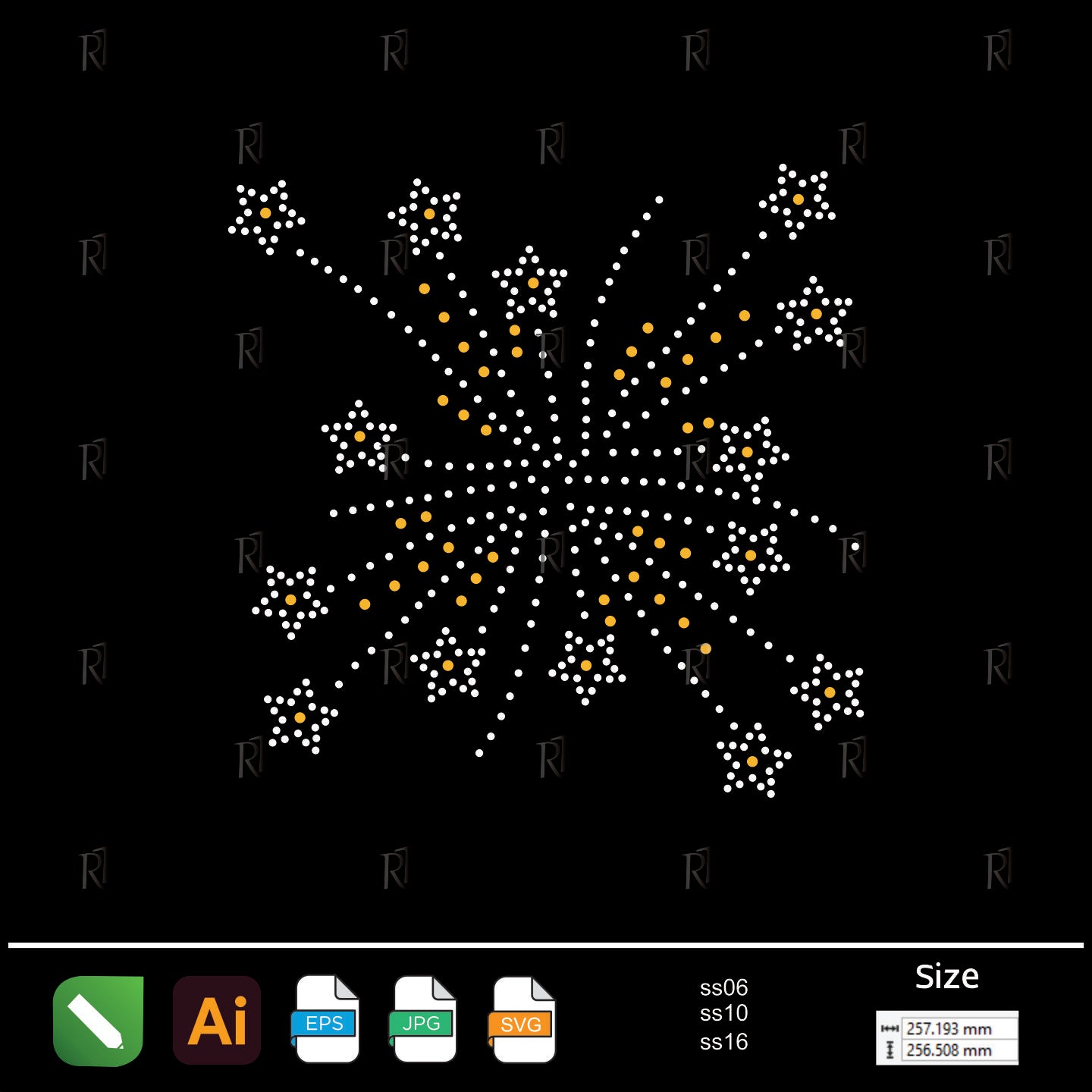 Sparkling Firework Stars Rhinestone Design – Premium Rhinestone Design by Rhinestone1