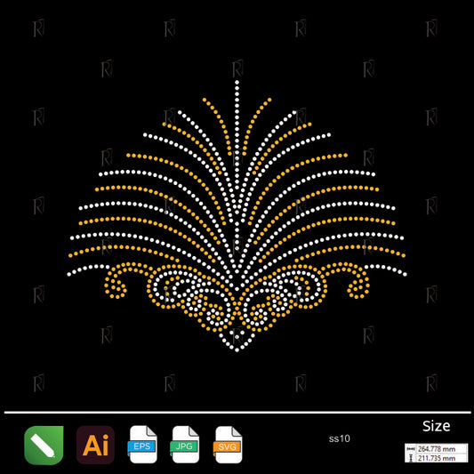 Golden White Fountain Rhinestone – Premium Rhinestone Design by Rhinestone1