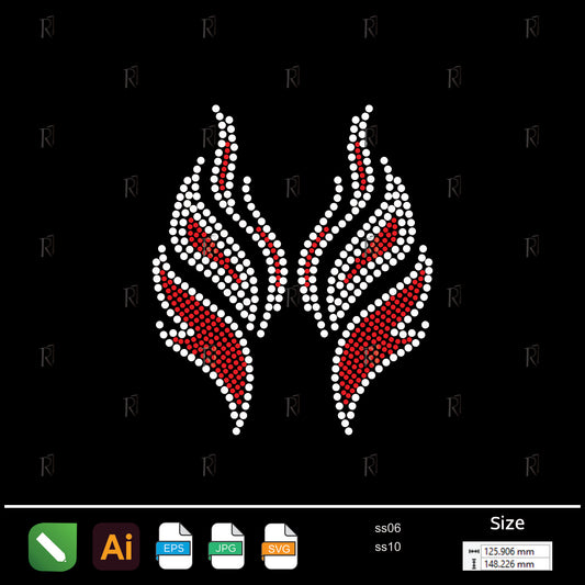 Twin Flame Rhinestone Motif – Premium Rhinestone Design by Rhinestone1