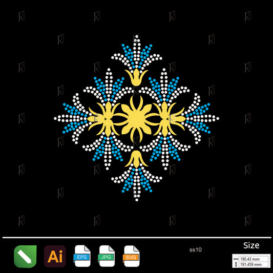 Royal Bloom Ornament Rhinestone – Premium Rhinestone Design by Rhinestone1