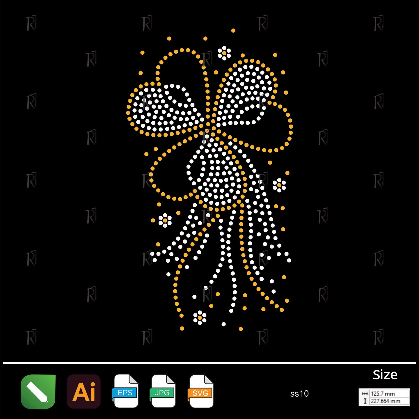 Heart Petal Flower Rhinestone – Premium Rhinestone Design by Rhinestone1