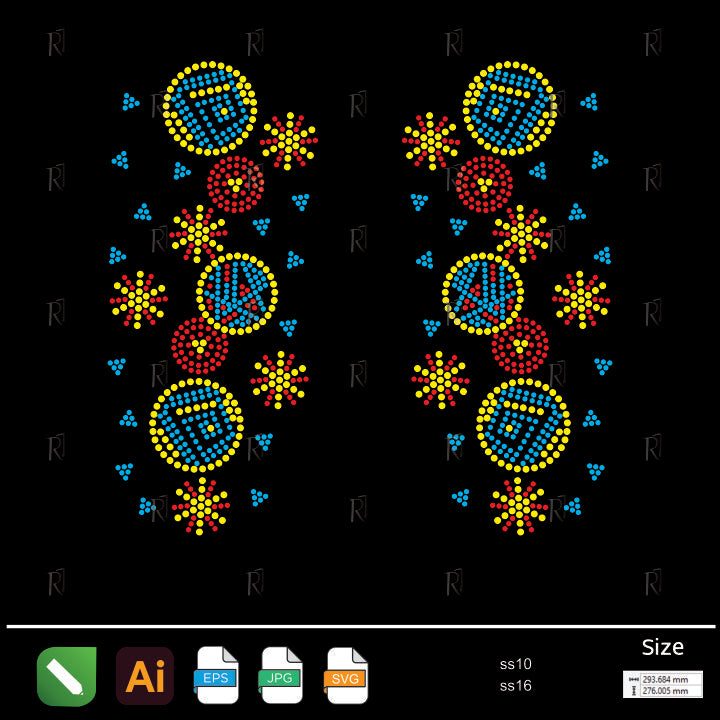 Geometric Circles Pair Rhinestone – Premium Rhinestone Design by Rhinestone1