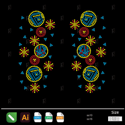 Geometric Circles Pair Rhinestone – Premium Rhinestone Design by Rhinestone1