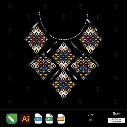 Colorful Diamond Mosaic Rhinestone – Premium Rhinestone Design by Rhinestone1