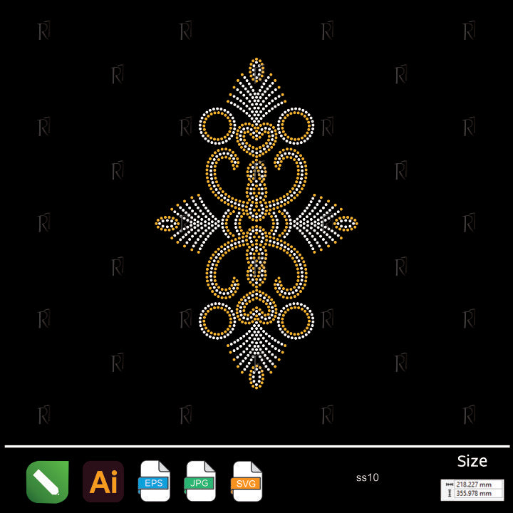 Royal Ornamental Scroll Rhinestone – Premium Rhinestone Design by Rhinestone1