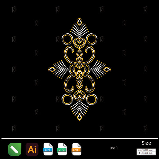 Royal Ornamental Scroll Rhinestone – Premium Rhinestone Design by Rhinestone1