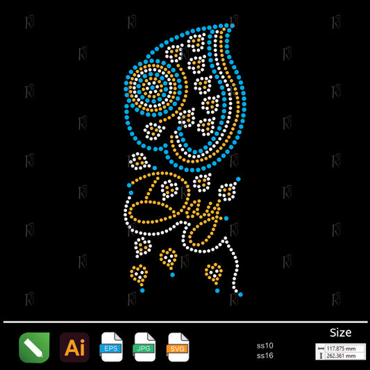 Paisley Day Rhinestone – Premium Rhinestone Design by Rhinestone1