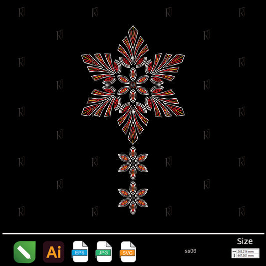 Starburst Floral Drop Rhinestone – Premium Rhinestone Design by Rhinestone1