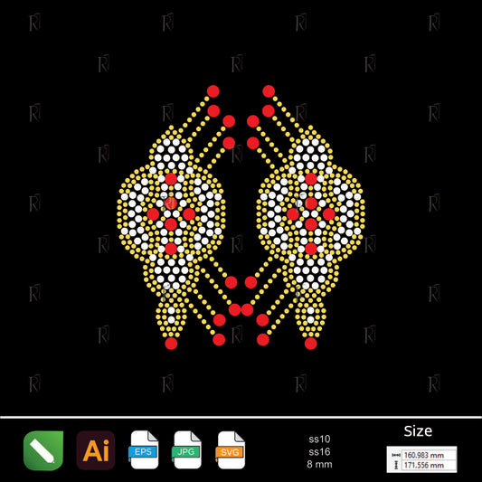 Regal Jewel Symmetry – Premium Rhinestone Design by Rhinestone1