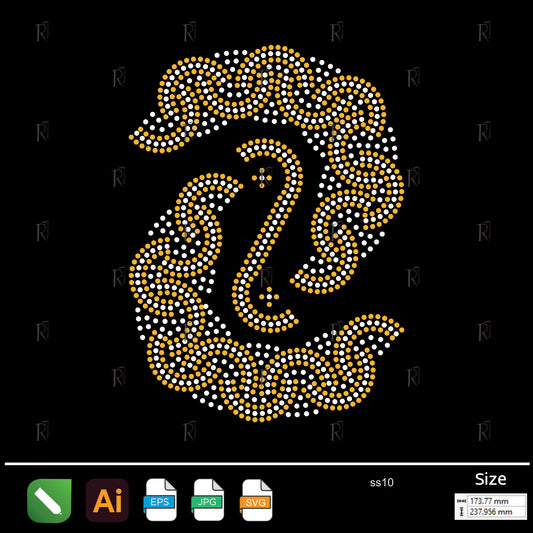 Golden Horse Silhouette Rhinestone – Premium Rhinestone Design by Rhinestone1