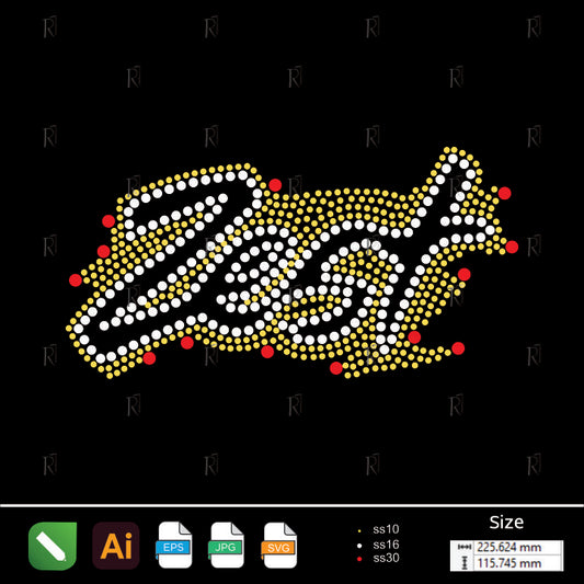 Zest Script Rhinestone Design – Premium Rhinestone Design by Rhinestone1