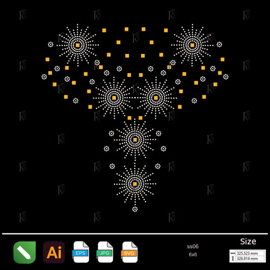 Golden Starburst Rhinestone – Premium Rhinestone Design by Rhinestone1
