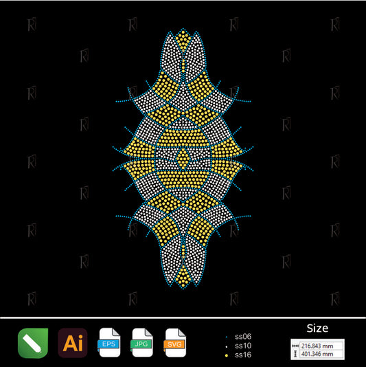 Diamond Lattice Rhinestone Motif – Premium Rhinestone Design by Rhinestone1