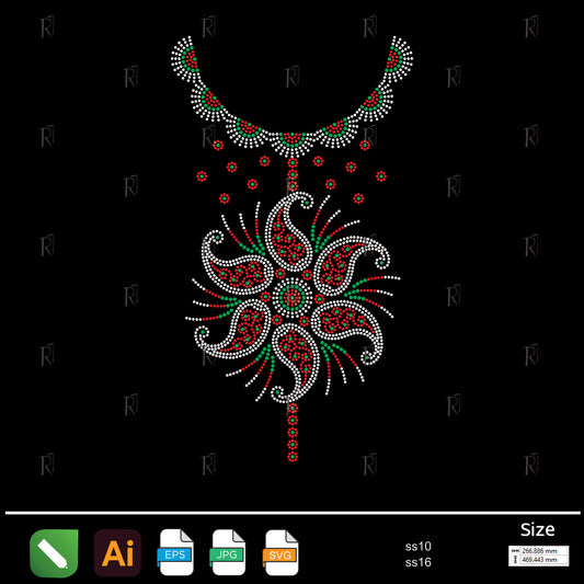 Festive Bloom Necklace Rhinestone – Premium Rhinestone Design by Rhinestone1