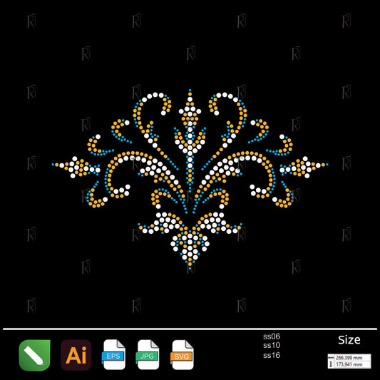 Regal Flourish Ornament Rhinestone – Premium Rhinestone Design by Rhinestone1