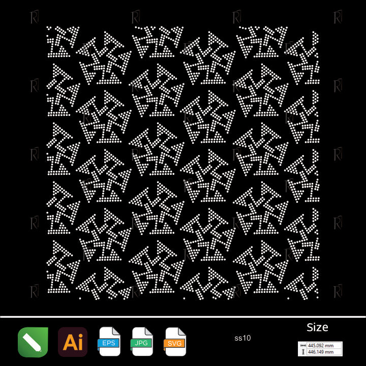 Twisted Triangles Rhinestone Pattern – Premium Rhinestone Design by Rhinestone1
