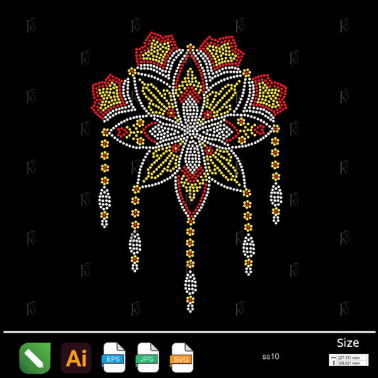 Hanging Jewel Flower Rhinestone – Premium Rhinestone Design by Rhinestone1