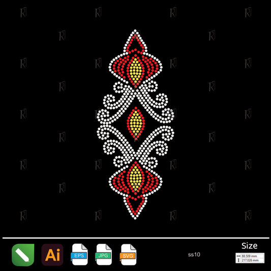 Ornamental Flame Drop Rhinestone – Premium Rhinestone Design by Rhinestone1