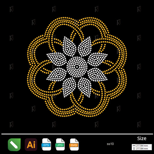 Interlaced Floral Glow Rhinestone – Premium Rhinestone Design by Rhinestone1