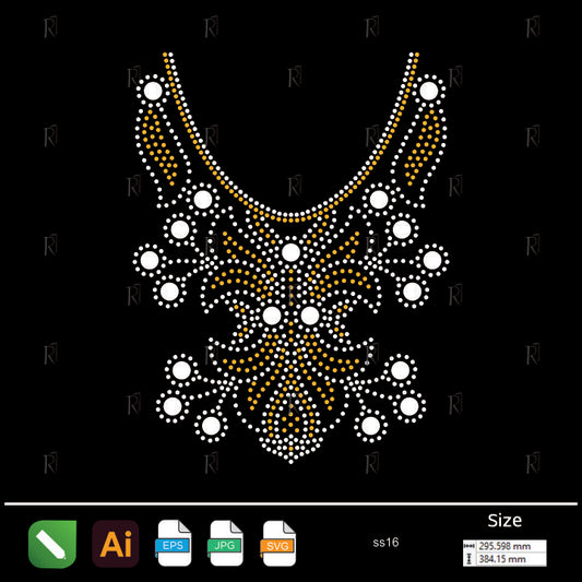 Floral Ornamental Rhinestone Necklace – Premium Rhinestone Design by Rhinestone1