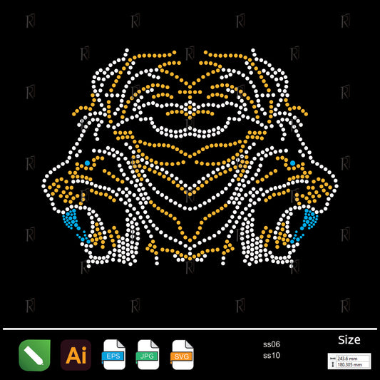 Twin Roaring Tigers Rhinestone – Premium Rhinestone Design by Rhinestone1