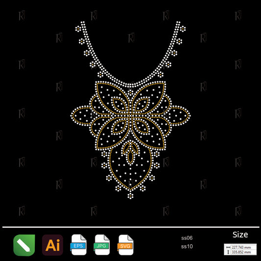 Royal Floral Necklace Rhinestone1 – Premium Rhinestone Design by Rhinestone1