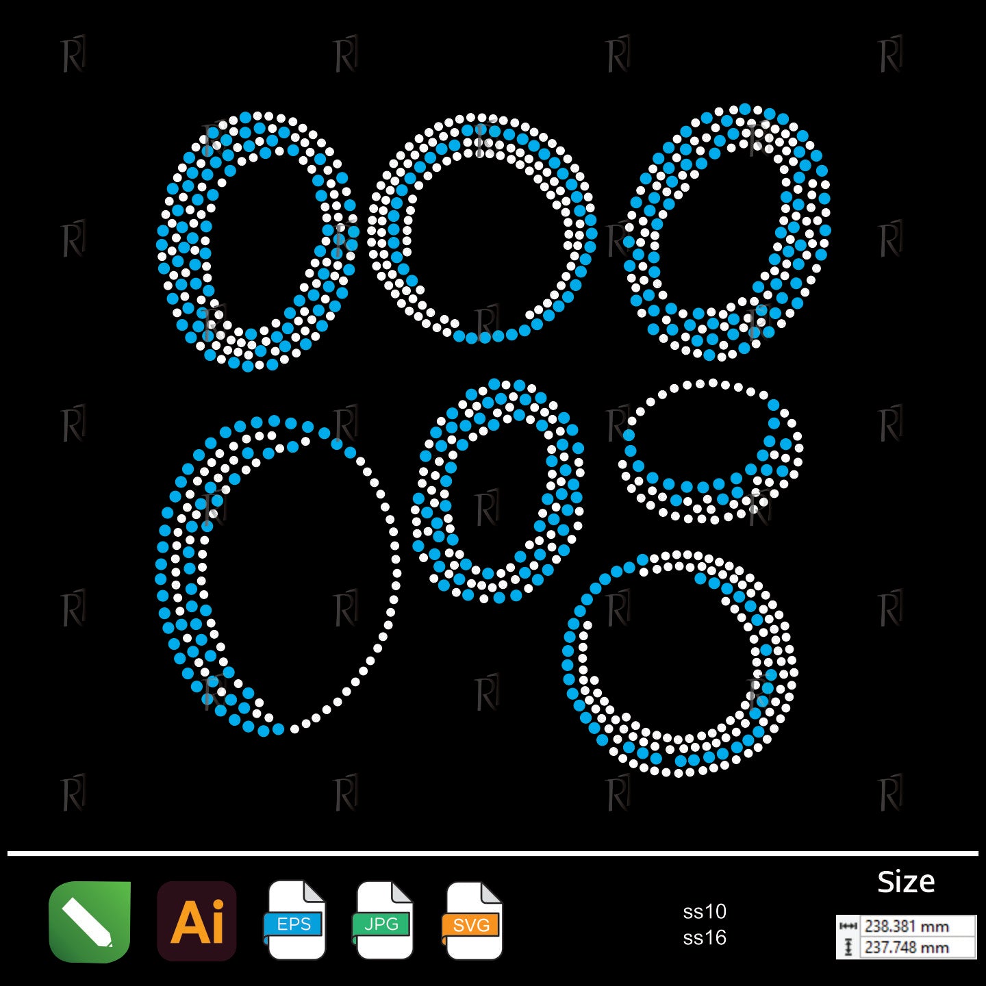 Abstract Oval Swirls Rhinestone Set – Premium Rhinestone Design by Rhinestone1