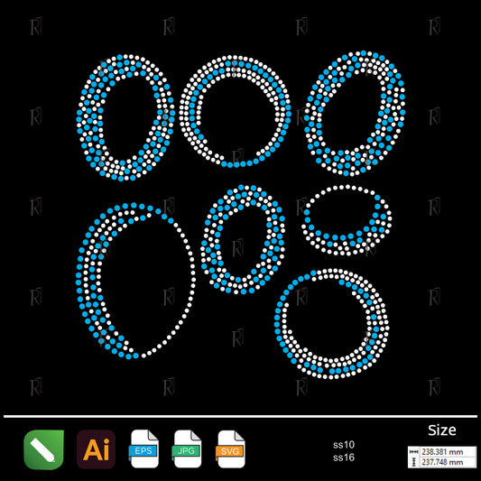 Abstract Oval Swirls Rhinestone Set – Premium Rhinestone Design by Rhinestone1