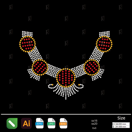 Bold Red Gem Collar Rhinestone – Premium Rhinestone Design by Rhinestone1