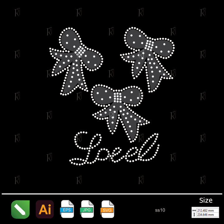 Lovely Bow Trio Rhinestone – Premium Rhinestone Design by Rhinestone1