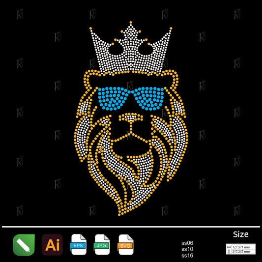King Lion Swag Rhinestone – Premium Rhinestone Design by Rhinestone1