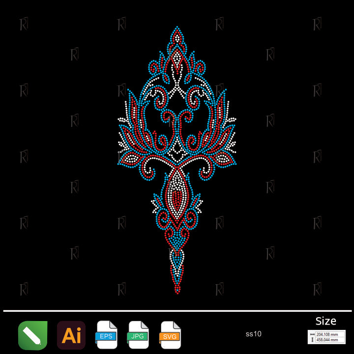 Royal Ornamental Flame Rhinestone – Premium Rhinestone Design by Rhinestone1