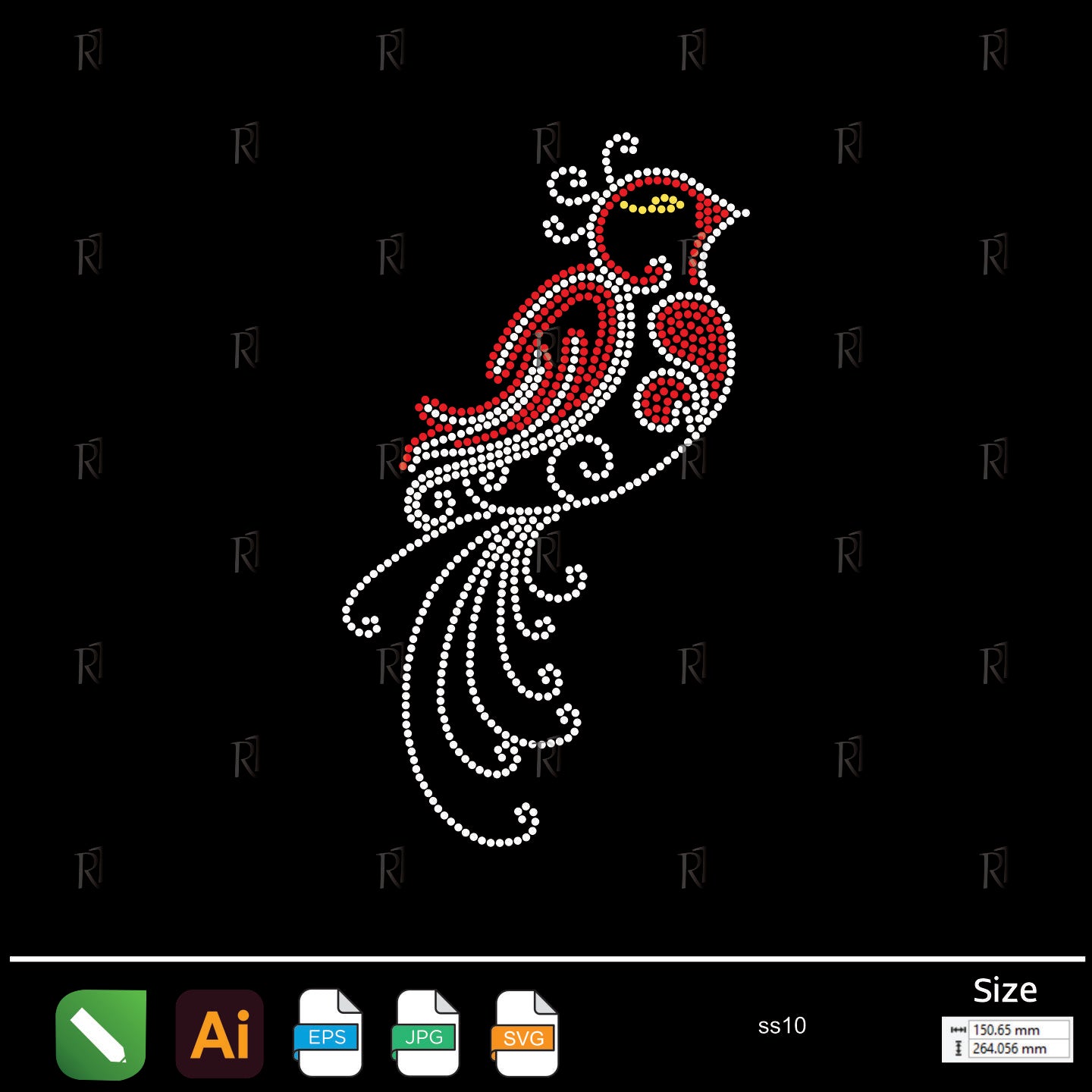 Elegant Bird Flow Rhinestone – Premium Rhinestone Design by Rhinestone1