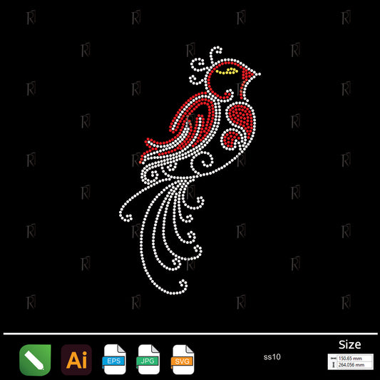 Elegant Bird Flow Rhinestone – Premium Rhinestone Design by Rhinestone1