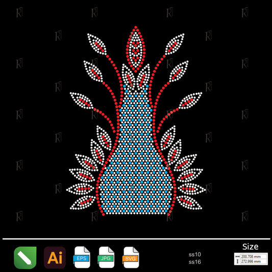 Radiant Vase Motif Rhinestone – Premium Rhinestone Design by Rhinestone1