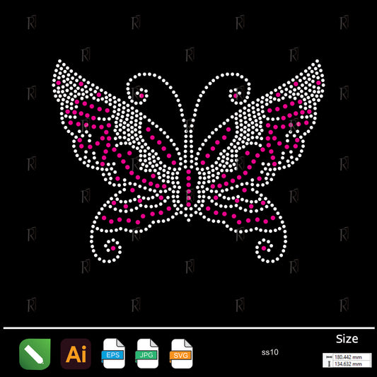 Elegant Butterfly Rhinestone4 – Premium Rhinestone Design by Rhinestone1