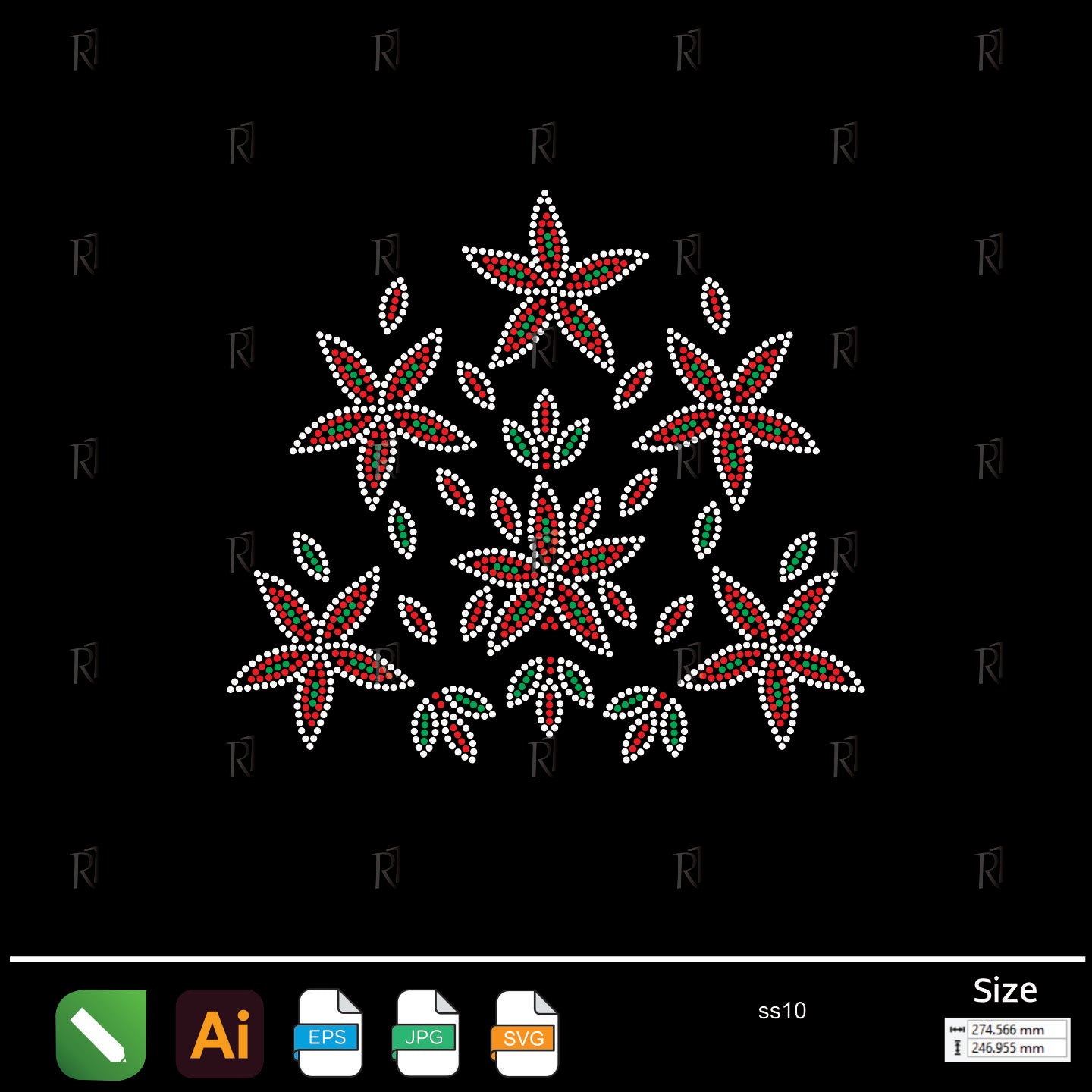 Blooming Star Flowers Rhinestone – Premium Rhinestone Design by Rhinestone1