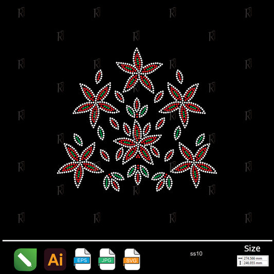 Blooming Star Flowers Rhinestone – Premium Rhinestone Design by Rhinestone1