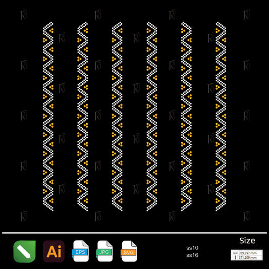 Zigzag Dotted Border Rhinestone – Premium Rhinestone Design by Rhinestone1