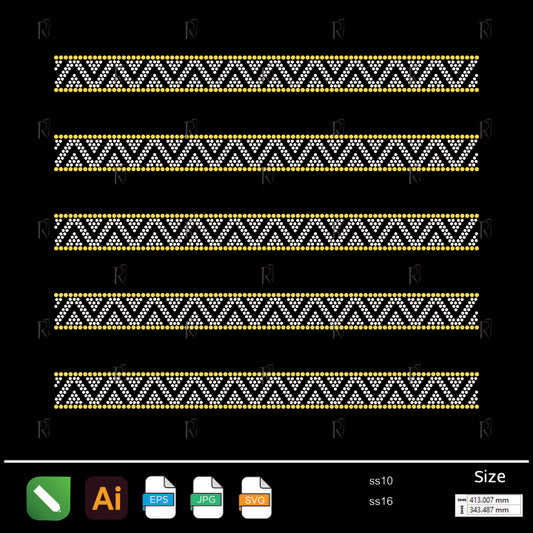 Zigzag Crown Border Rhinestone – Premium Rhinestone Design by Rhinestone1