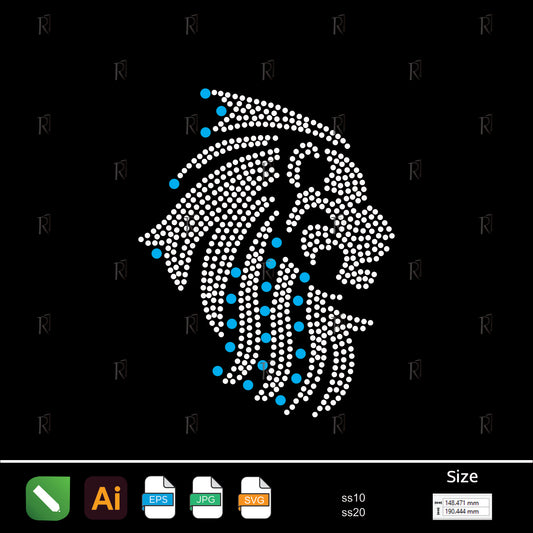 Majestic Lion Head Rhinestone – Premium Rhinestone Design by Rhinestone1