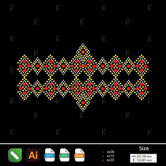 Tribal Diamond Row – Premium Rhinestone Design by Rhinestone1