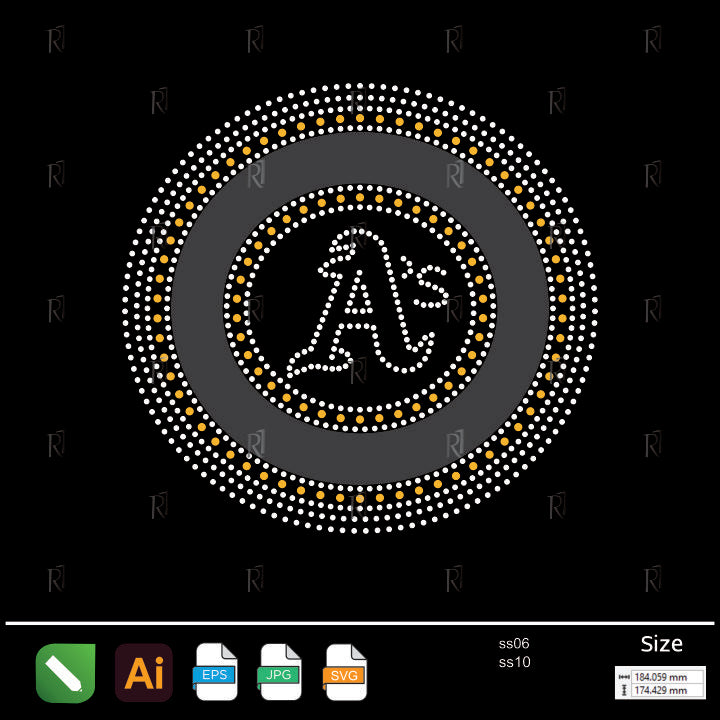 Team A_s Circle Emblem Rhinestone – Premium Rhinestone Design by Rhinestone1