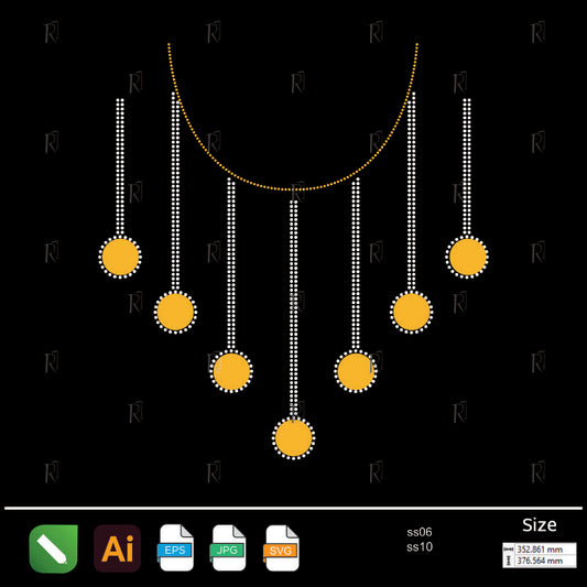 Golden Hanging Circles Rhinestone – Premium Rhinestone Design by Rhinestone1