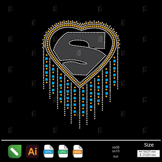 Super Heart Drip Rhinestone Design – Premium Rhinestone Design by Rhinestone1