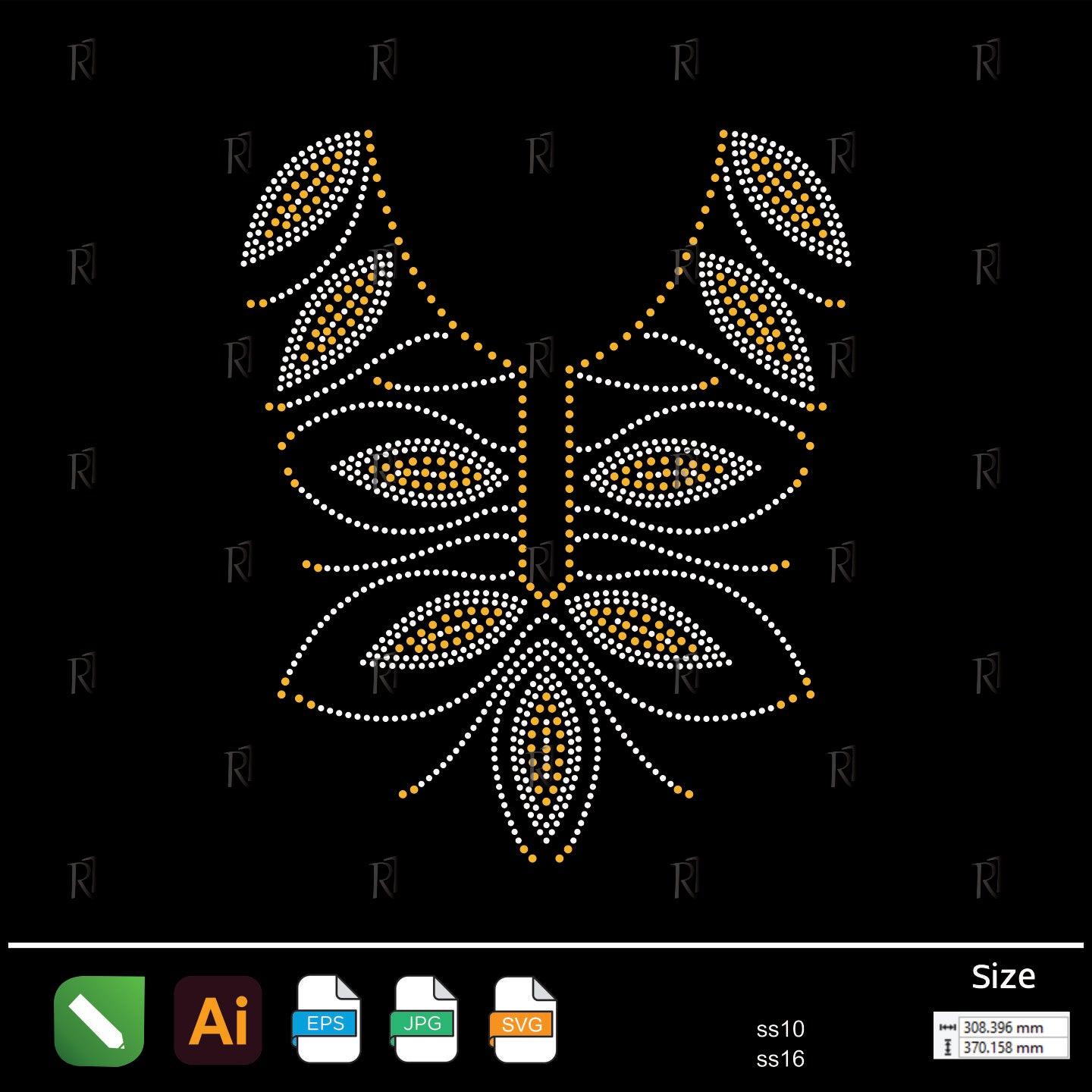 Layered Leaf Cascade Rhinestone – Premium Rhinestone Design by Rhinestone1